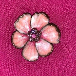 Gorgeous pink flower brooch